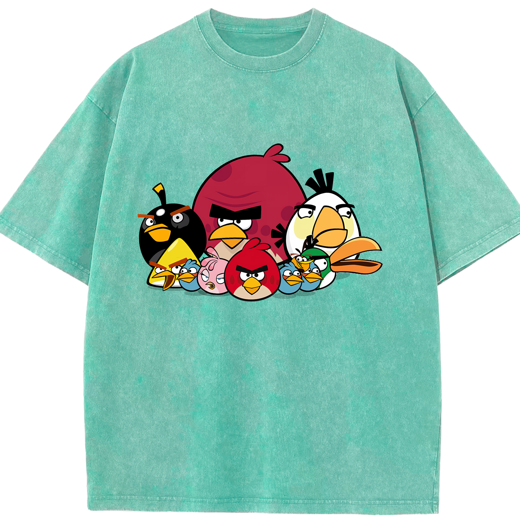 （画像用） Angry Birds アングリーバード 綿100% ヴィンテージ風 半袖Tシャツ（フロントプリント）